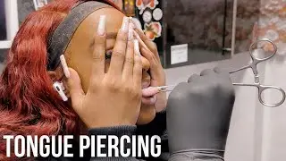 TONGUE PIERCING 😱 Will she DO IT or NOT?! 
