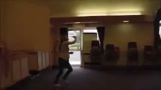 HEAVILY PREGNANT WOMAN TRYING TO PLAY BADMINTON!