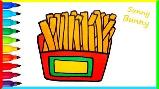 Drawing and coloring French fries 🍟 Drawings for kids | Sunny and Bunny Draws