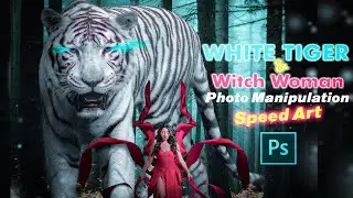 I'M SORRY My Computer So Bad :(  Photoshop Tutorial WHITE TIGER & Witch Woman Photoshop Manipulation