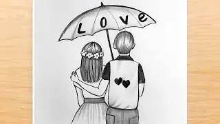 Drawing Young Loving Couple - Simple and Easy Drawing / Girl Drawing / Pencil Sketch / Drawing Easy