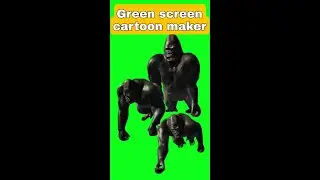 Green screen gorilla use to cartoon movies and stories