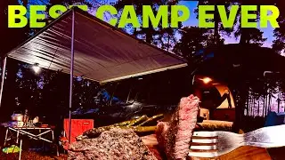 4x4 Camping in the Woods - Cooking Campfire Steak