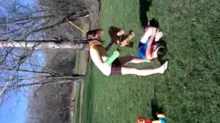 innocent little girl gets beaten by cripple!!!