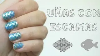Uñas con escamas con vinilos | Mermaid nails