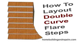 How To Layout Measurements For Double Curved Stair Steps That Flare Out At Lower Part Of Stairs