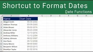 Excel Date Format Shortcut