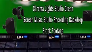 Chroma Lights Studio Green Screen Music Studio Recording Backdrop Stock Footage