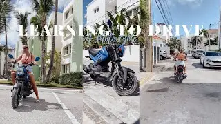 Learning to drive a "moto" in Punta Cana