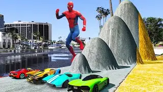 Testing SPORTS CARS vs MASSIVE SPEED BUMPS in GTA 5