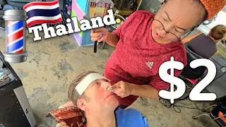 💈40 Yrs a BARBER GETS RESPECT ANY WAY YOU SLICE IT! (ASMR relax & be satisfied) Pattaya, Thailand 🇹🇭