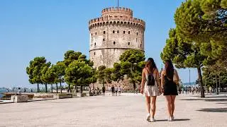 Thessaloniki, Greece 🇬🇷 4K Walking Tour | White Tower, Ataturk Museum, Arch of Galerius, Rotunda