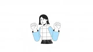 Angry woman screaming line 2D character animation