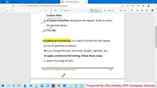 CUSTOM FILTERING || CONDITIONAL FORMATTING  IN EXCEL