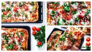 RECETTE PIZZA TUNISIENNE FACILE:PIZZA FAMILIALE ET SES ASTUCES || وصفة البيتزا:أسرار العجينة والصلصة