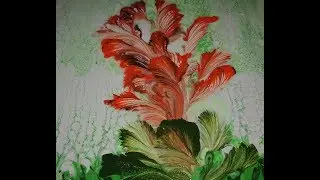 V. 30 Cuadro floral con la tecnica de el hilo (pabilo) string pull