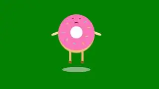 Free Jumping Donut Animation  (Green Screen)