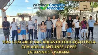 Tiro com Arco nas aulas de Educação Física no CCM Adélia Antunes Lopes, em Jataizinho, Paraná.