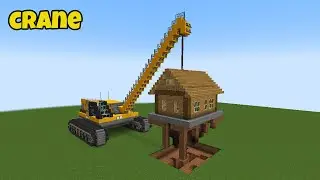 Moving My House With A Create Mod Crane | Create Mod Train In Minecraft