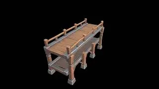 Stylized Multi-Level Wooden Bridge - Prop 3D Model | Game Asset Showcase