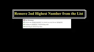 How to Remove 2nd  Highest Number form the Array List  