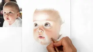 How to color with Colored Pencils - Baby Portrait Drawing