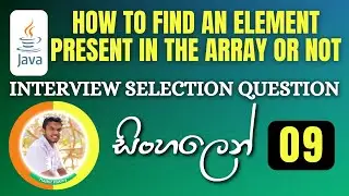 Important Java Interview Programs | 09 | How to Find an Element Present in the Array or not |Sinhala
