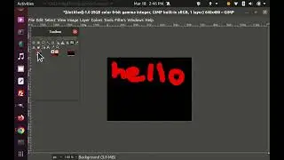 Using the paintbrush tool in GIMP (GNU Image Manipulation Program) to create a .png image file.