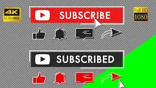 YouTube Subscribe Button Animation #37 | Like, Bell, Share & Comment | Black & Red Style