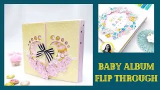 BABY ALBUM FLIP THROUGH| P P CREQTIONS| hrudyaprakash#babyalbum#scrapbook#babyalbumflipthrogh