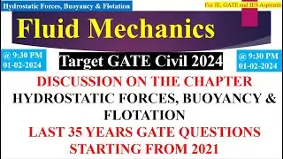 Target GATE CIVIL 2024 | 35 YEARS GATE CIVIL QNS  || Fluid Mechanics