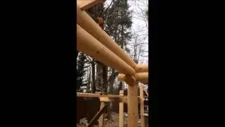 Строительство деревянной беседки, врезка стропил