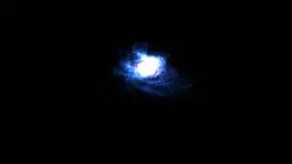 Galaxy collision in 3D, first attempt, 131,000 particles