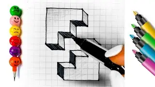 3D volumetric drawing by cells. Wreckage. How easy it is to draw.