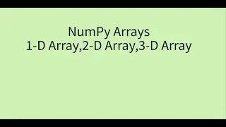 Numpy arrays-Creating 0D array, 1D array, 2D array, 3D array in  Numpy.