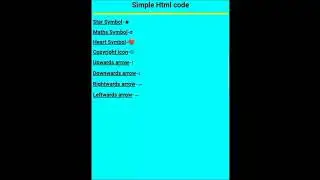 Html Program - Simple Html Symbol.