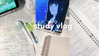 *PRODUCTIVE*  study vlog 🗯️☘️ : intense studying, café studies , note taking 