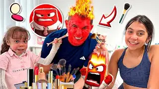 SARAH E ELOAH FIZERAM A MAQUIAGEM DA RAIVA DO DIVERTIDAMENTE NO PAPAI ! - Família Araújo