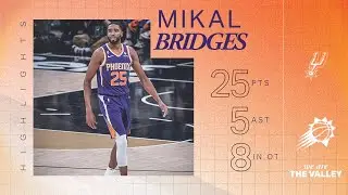 Mikal Bridges scores 25 points including 8 in OT to help push the Phoenix Suns past the Spurs.