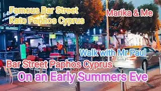 Bar Street Paphos Cyprus Early Evening Time