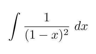 (Method 1) Integral of 1/(1-x)^2  (substitution)