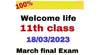 pseb class 11th welcome life paper 2023 || welcome life paper