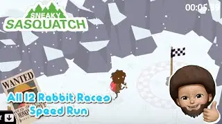 Sneaky Sasquatch Walkthrough - Rabbit Shoes Speed Run | All 12 Rabbit Races