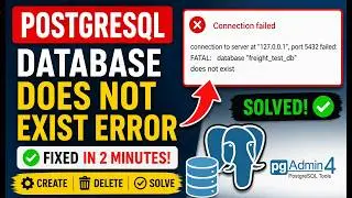 PostgreSQL FATAL Database Does Not Exist Error Fix | Odoo and pgAdmin Solution