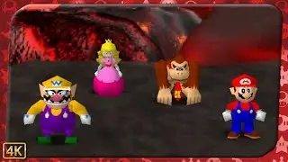 Mario Party for N64 ⁴ᴷ Bowser's Magma Mountain (Wario gameplay)
