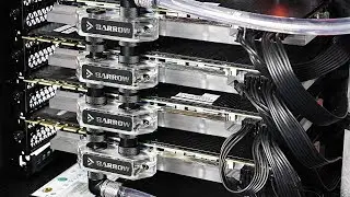 Ферма из четырёх 1080 Ti с водяным охлаждением (СВО)
