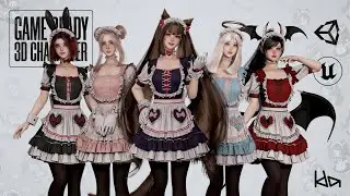 PREVIEW - GAME-READY 3D Character - Dress Up Maids