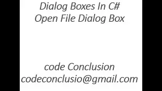 Open File Dialog Box In c#