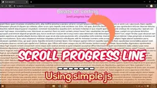 Scroll progress line in website|| Page progress using Html Css and JavaScript