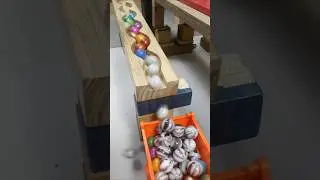 Marble Run Race ASMR - Wooden Wave Course Colorful Marbles #marblerunraceasmr #marblerun
